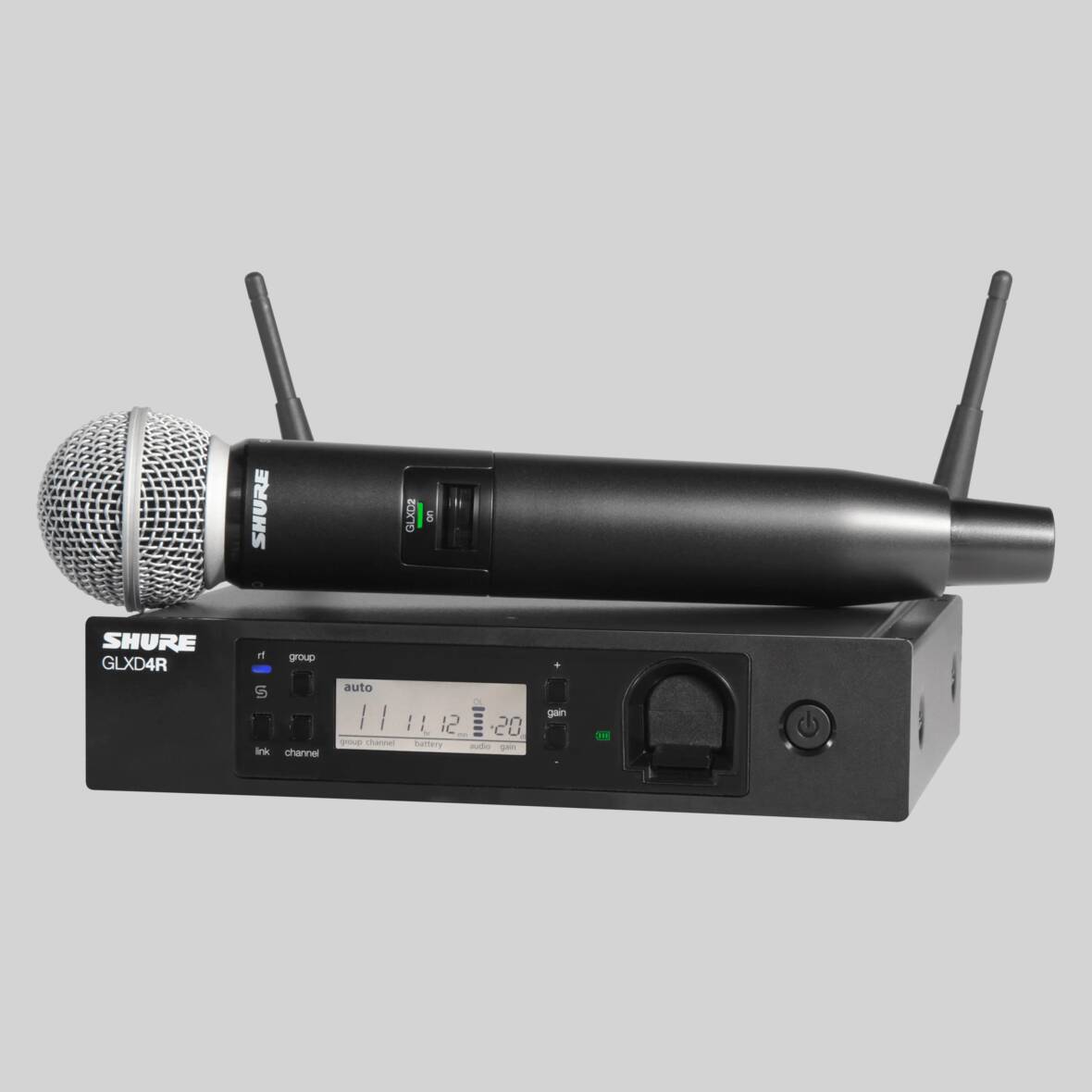 Shure 舒尔| GLXD24R/SM58 - GLX-D带有SM58人声话筒的高级数字无线人声 