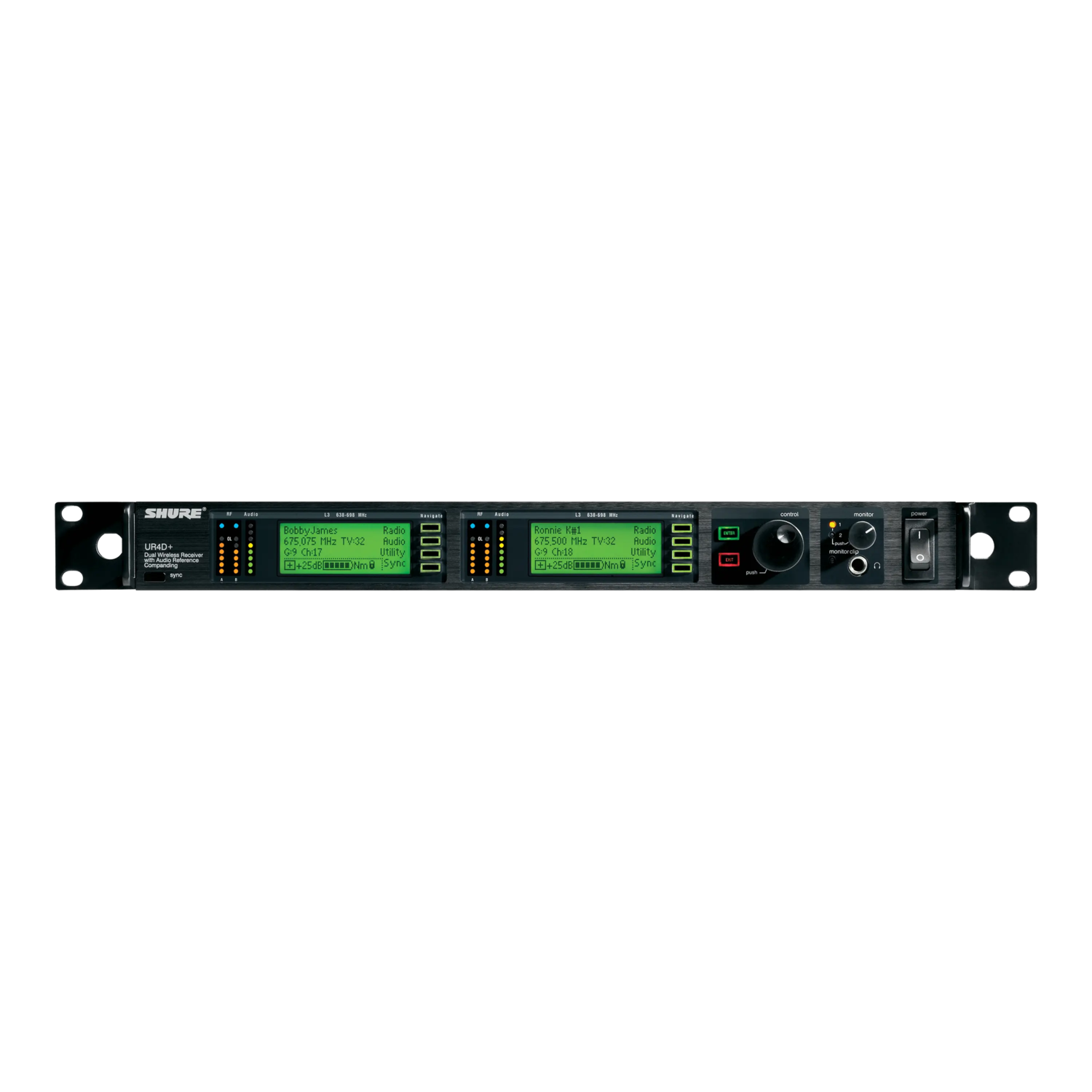 UR4D+-UHF-R双通道无线接收机，可级联- Shure 舒尔中国