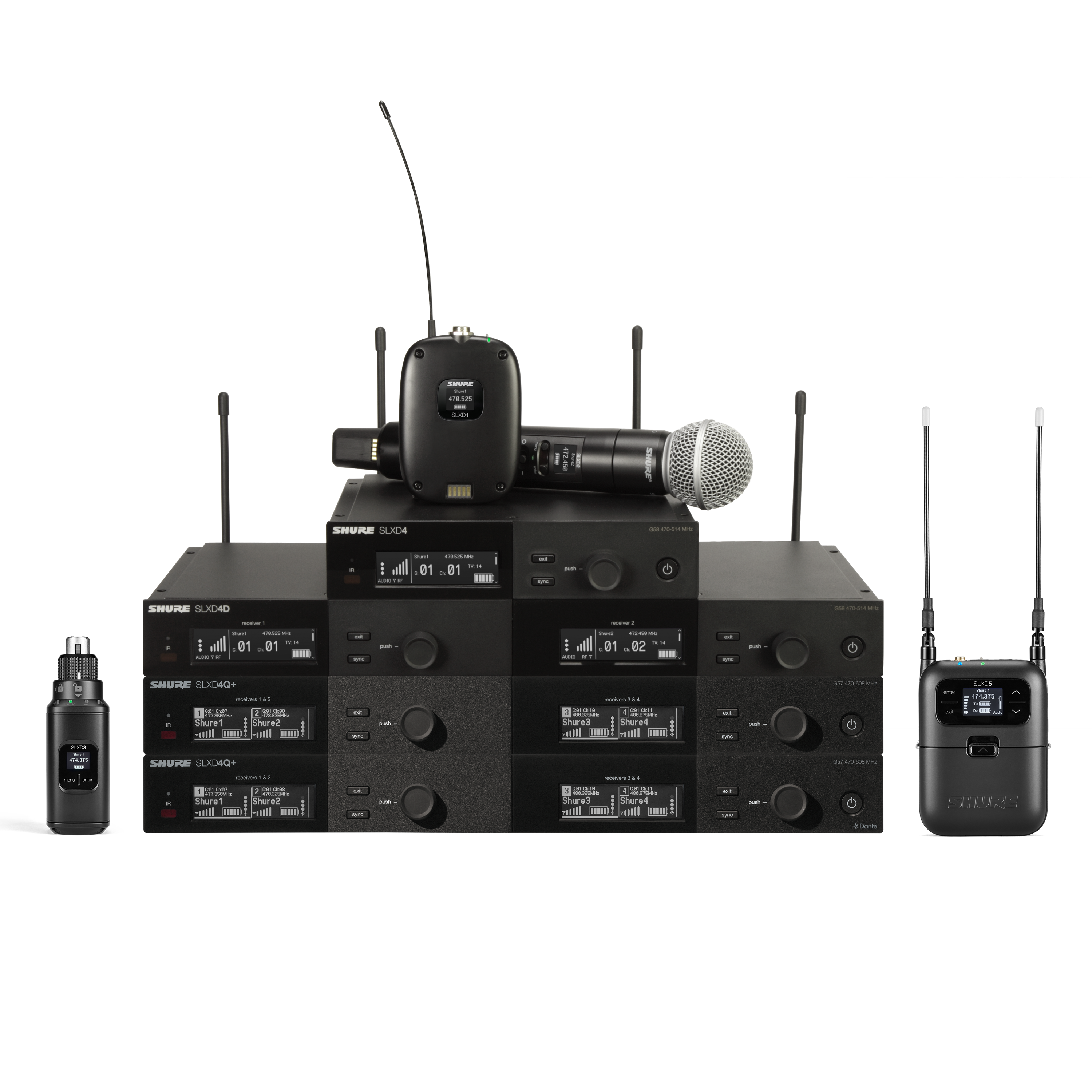 SLXD2/SM58 - 配备SM58®话筒头的手持式发射机- Shure 中国
